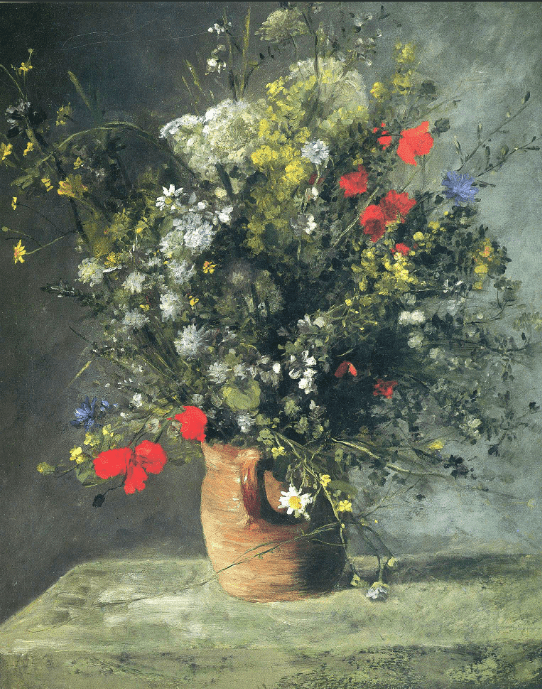 1800s Renoir Flowers In A Vase
