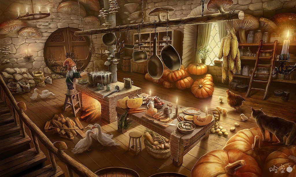 mushroom house kitchenroom by ha min d84rhsp