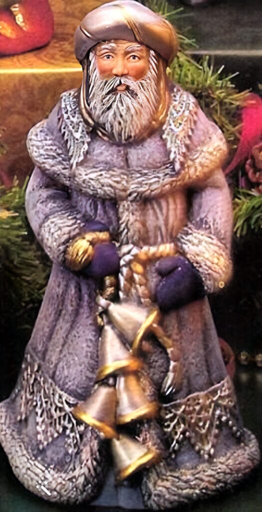 A Christmas Carol we all know... is Ukrainian 90 Ukrainian Santa Repaired Enhanced Color Restored