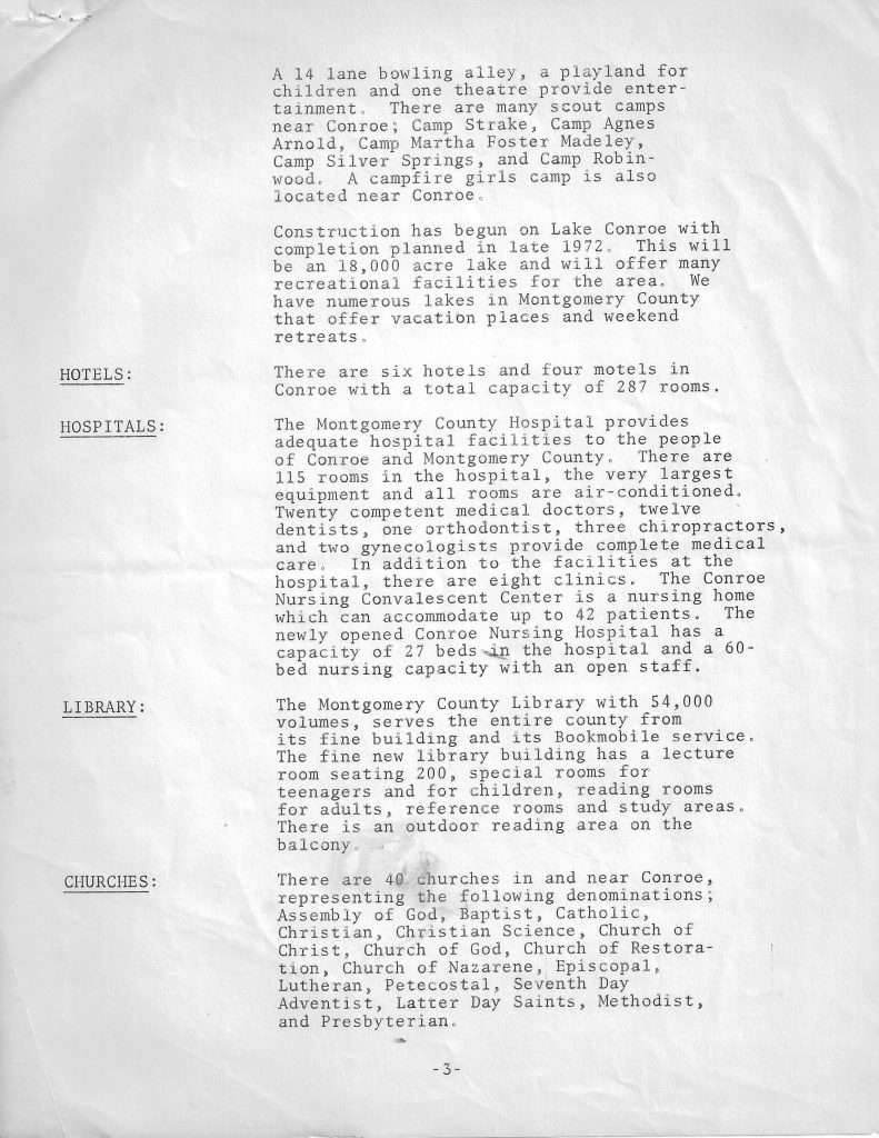 1971 Conroe Survey 3